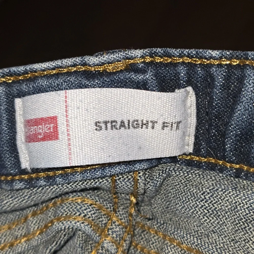 Wrangler Boys Size 4 Regular Straight Fit Stretch Jeans Dark Adjustable Waist